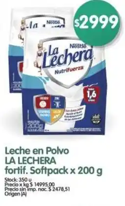Supermercados Buenos Días La lechera leche en polvo fortif. softpack oferta
