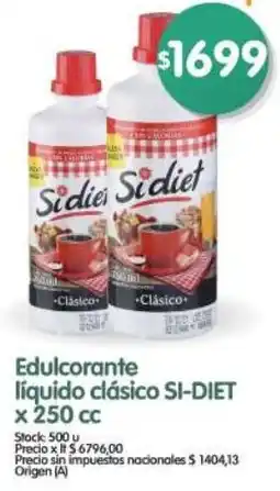 Supermercados Buenos Días Si-diet edulcorante líquido clásico oferta