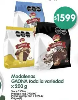 Supermercados Buenos Días Gaona madalenas toda la variedad oferta