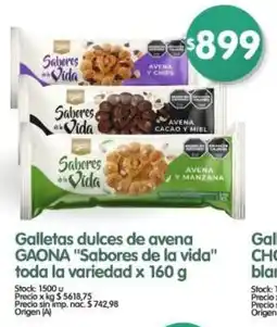 Supermercados Buenos Días Gaona galletas dulces de avena oferta