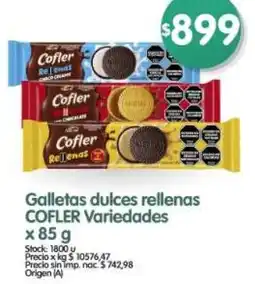 Supermercados Buenos Días Cofler galletas dulces rellenas variedades oferta