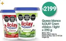 Supermercados Buenos Días Ilolay queso blanco crem clásico / light oferta