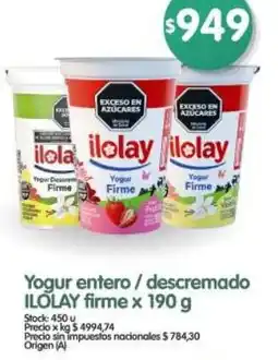 Supermercados Buenos Días Ilolay yogur entero/descremado firme oferta