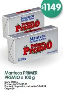 Supermercados Buenos Días Primer premio manteca oferta