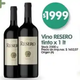 Supermercados Buenos Días Resero vino tinto oferta