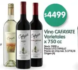 Supermercados Buenos Días Cafayate vino varietales oferta