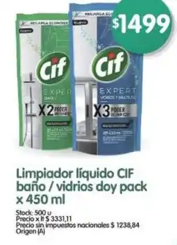 Supermercados Buenos Días Cif limpiador líquido baño / vidrios doy pack oferta