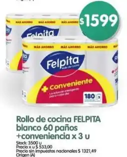 Supermercados Buenos Días Felpita rollo de cocina blanco oferta
