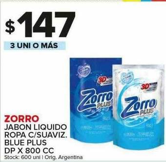 Carrefour Maxi Zorro Jabon Liquido Ropa C Suaviz. Blue Plus Dp oferta