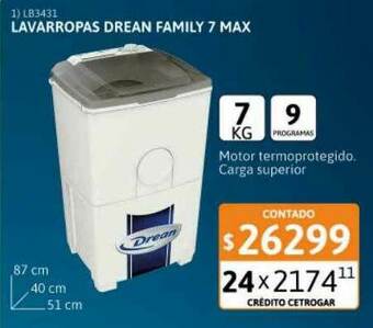 Cetrogar Lavarropas Drean Family 7 Max oferta