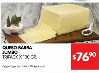 Disco Queso Barra Jumbo oferta