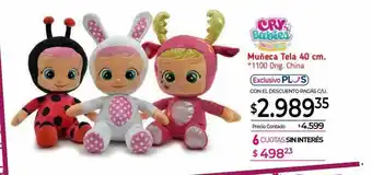 La Anonima Muñeca Tela 40 Cm Cry Babies oferta