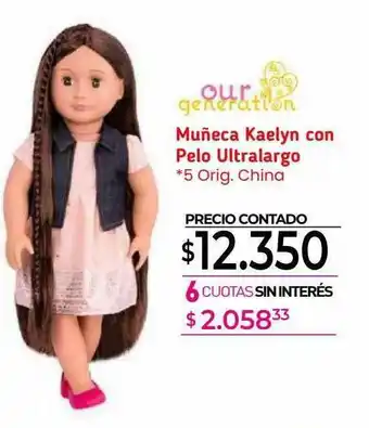 La Anonima Muñeca Kayelyn Con Pelo Ultralargo Our Generation oferta