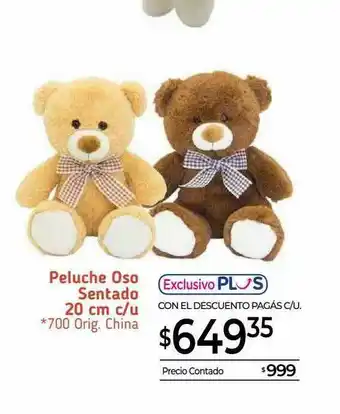 La Anonima Peluche Oso Sentado 20 Cm C U oferta
