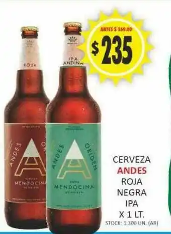 Supermercados Becerra Cerveza Andes Roja Negra Ipa oferta