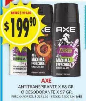 Supermercados Becerra Axe Antitranspirante O Desodorante oferta