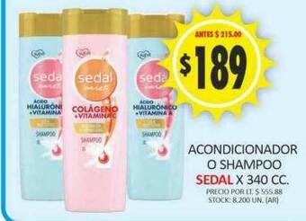 Supermercados Becerra Acondicionador O Shampoo Sedal oferta