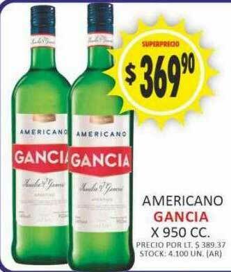 Supermercados Becerra Americano Gancia oferta