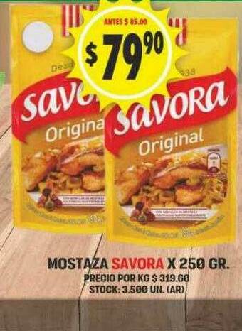 Supermercados Becerra Mostaza Savora oferta
