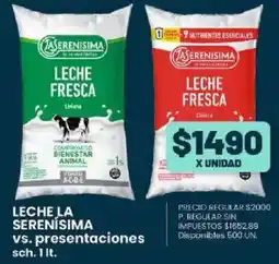 Supermercados Vea La serenísima leche vs. presentaciones sch. oferta