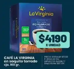 Supermercados Vea La virginia café en saquito torrado cja. oferta
