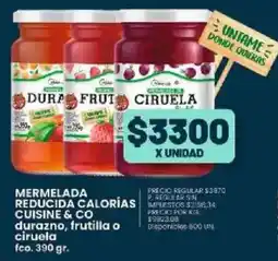 Supermercados Vea Cuisine & Co mermelada reducida calorías durazno, frutilla o ciruela fco. oferta