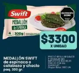Supermercados Vea Swift medallón de espinaca o calabaza y choclo paq. oferta