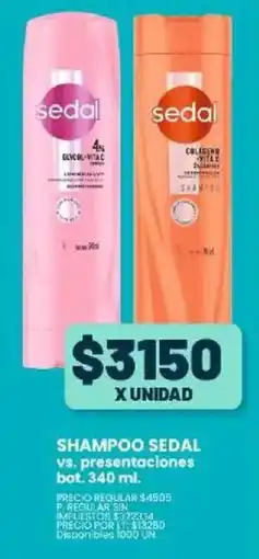 Supermercados Vea Sedal shampoo vs. presentaciones bot oferta