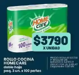 Supermercados Vea Homecare rollo cocina doble hoja paq. oferta