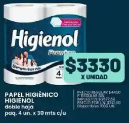 Supermercados Vea Higienol papel higiénico doble hoja oferta