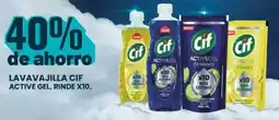 Supermercados Vea Cif lavavajilla active gel, rinde oferta