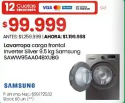 Changomas Samsung lavarropa carga frontal inverter silver oferta