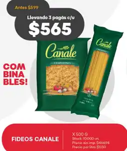 Supermercados Tadicor Canale fideos oferta