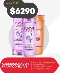 Supermercados Tadicor Elvive acondicionador/ shampoo oferta