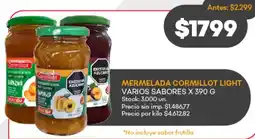 Supermercados Tadicor Cormillot mermelada light varios sabores oferta