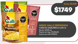 Supermercados Tadicor Gallo preparado arroz varios sabores oferta