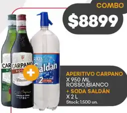 Supermercados Tadicor Carpano aperitivo rosso/bianco + soda saldan oferta
