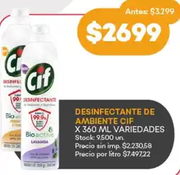 Supermercados Tadicor Cif desinfectante de ambiente variedades oferta