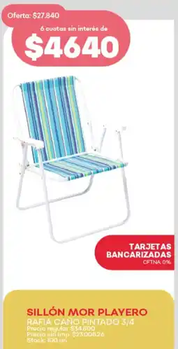 Supermercados Tadicor Sillón mor playero rafia caño pintado 3/4 oferta