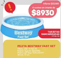 Supermercados Tadicor Bestway fast set pileta oferta