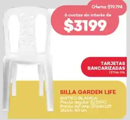 Supermercados Tadicor Silla garden life bistro blanca oferta