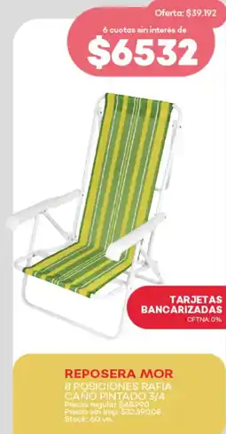 Supermercados Tadicor Reposera mor 8 posiciones rafia caño pintado 3/4 oferta