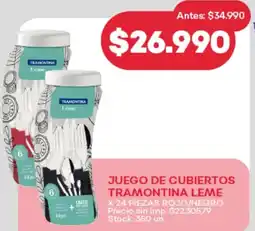 Supermercados Tadicor Juego de cubiertos tramontina leme rojo/negro oferta