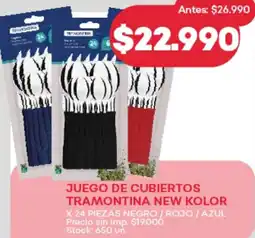 Supermercados Tadicor Juego de cubiertos tramontina new kolor negro/rojo/azul oferta