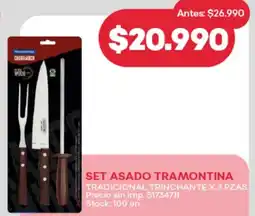 Supermercados Tadicor Set asado tramontina tradicional trinchante oferta