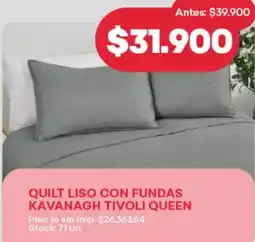 Supermercados Tadicor Quilt liso con fundas kavanagh tivoli queen oferta