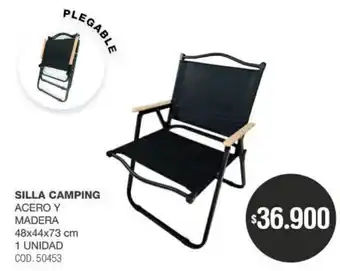 Silla camping acero y madera