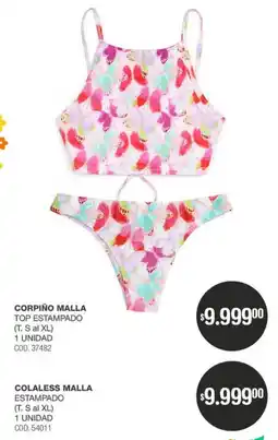 Atomo Conviene Corpiño malla top estampado oferta