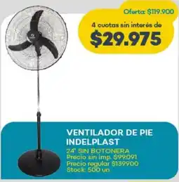 Super MAMI Ventilador de pie indelplast 24" oferta