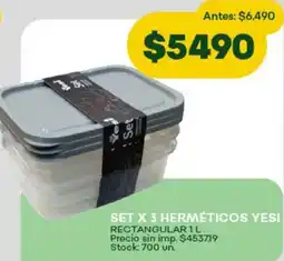 Super MAMI Herméticos yesi rectangular oferta